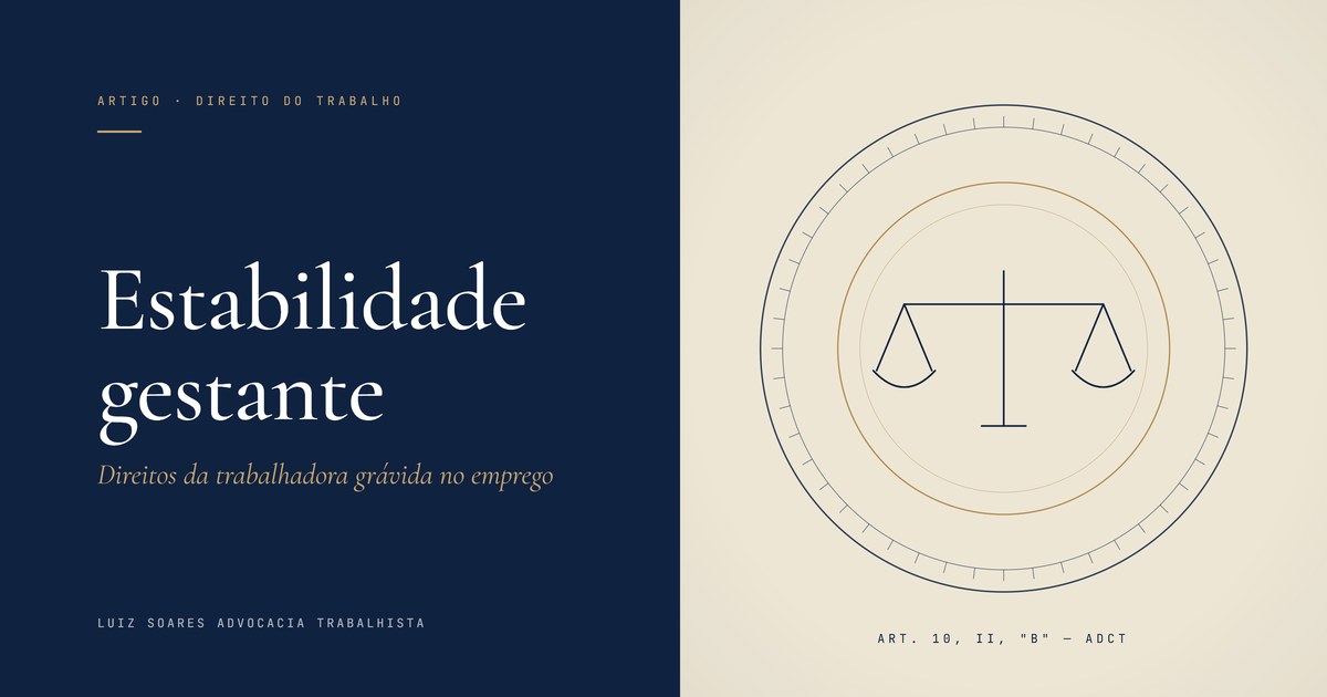 Arte institucional sobre estabilidade gestante e direitos da trabalhadora grávida no emprego